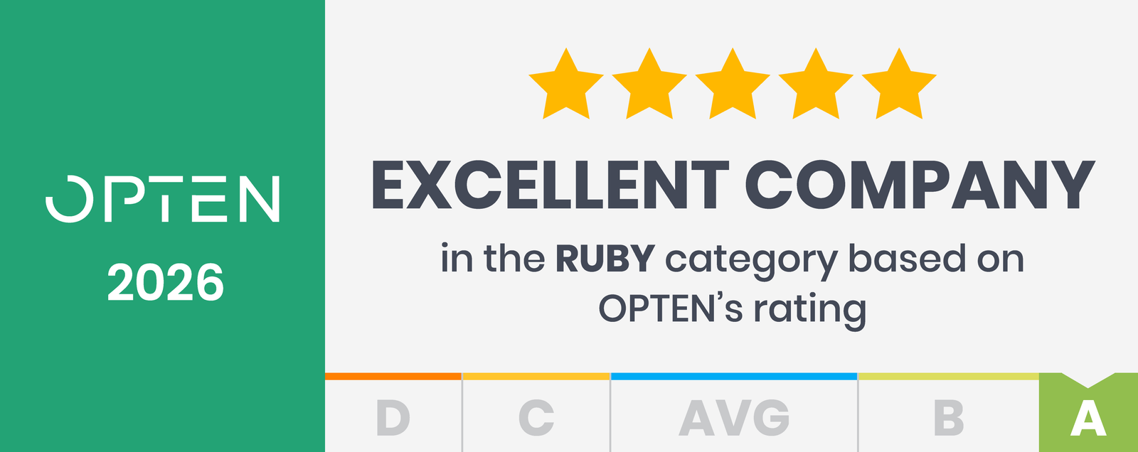 OPTEN Excellent Company 2026 – Ruby category